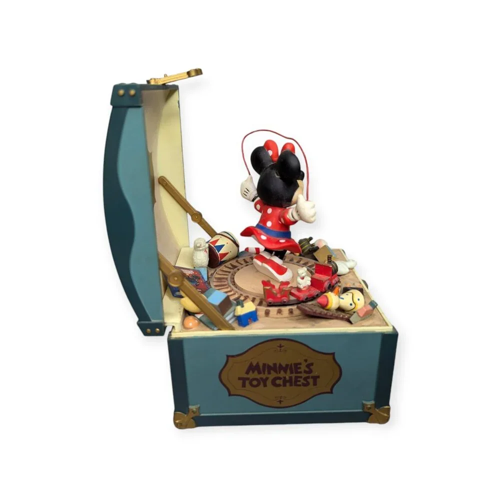 Vintage Disney Schmid Minnie's Toy Chest Hand Painted Music Box Minnie's YooHoo
